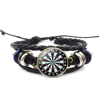 2021 new dart target leather bracelet digital target pattern dome crystal bracelet high quality gift