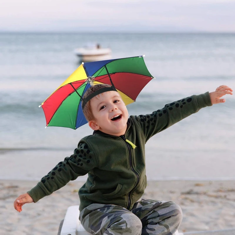 4 шт. Радужный зонтик шляпа от солнца регулируемая Женская для взрослых детей