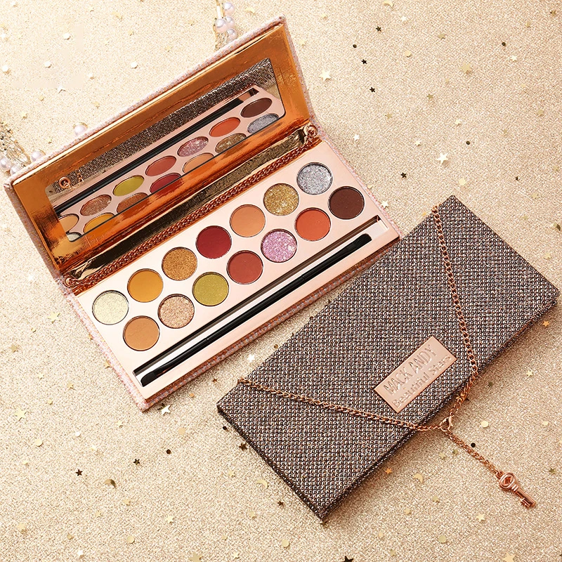 Золотой ключик 14 цветов ожерелье тени для век палитра макияжа глаз хайлайтер