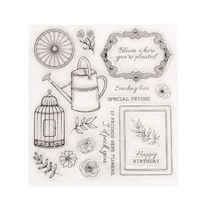 1pc birdcage transparent stamp transparent silicone stamp cutting diy scrapbooking rubber coloring embossed diary decor reusable