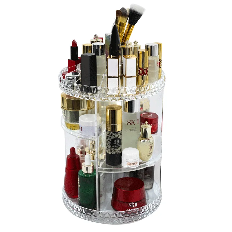 360 Rotating Acrylic Cosmetic Makeup Organizer DIY Detachable Maquillage Adjustable Storage Holder Rack | Дом и сад