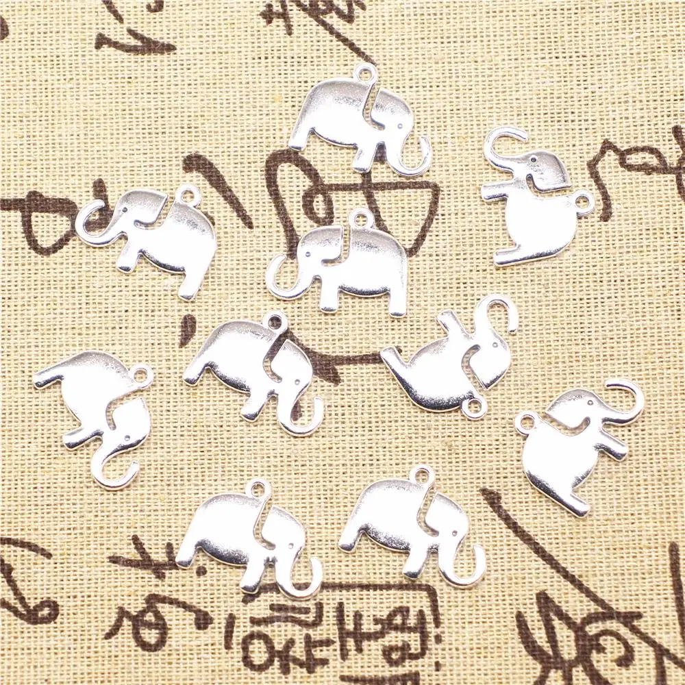 

Supplies For Jewelry Making 10pcs 22x17mm Antique Silver Color Elephant Charms