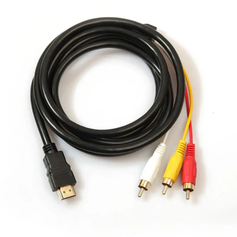 HDMI Male 3RCA композитный AV M/M Соединительный Кабель адаптер Шнур передатчик 1 5 метров