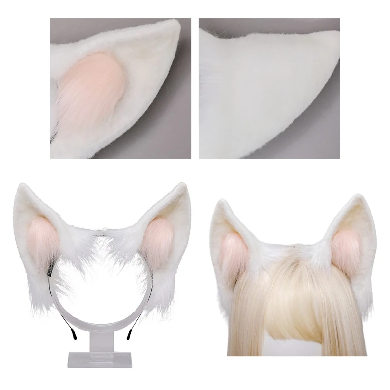 

6 Pieces Cat Girls Anime Cosplay Set Kawaii Kitten Ears Hair Clips Headdress Bow Tie Tail Wristbands for Halloween