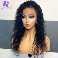 loose curly 13x6 hd lace front wig brazilian remy human hair wigs glueless 250 density pre plucked for black women luffywig