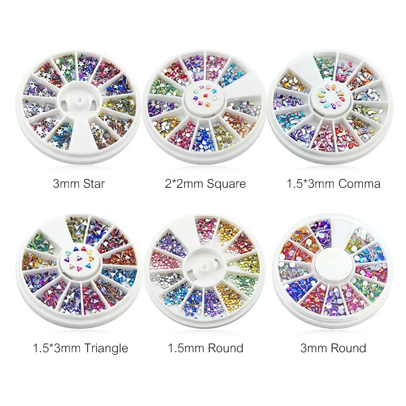 KADS 10 листов/КОМПЛЕКТ Цвета Радуги Акриловые Искусство Ногтей Стразы УФ Гель