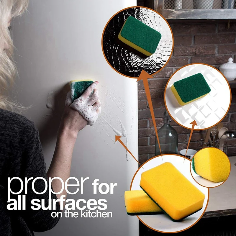 

Promotion! 10x Sponge Scratch Free, Great Cleaning Scourer & 4 Pack 15 Oz Plastic Squeeze Condiment Bottle,Plastic Squirt Bottle