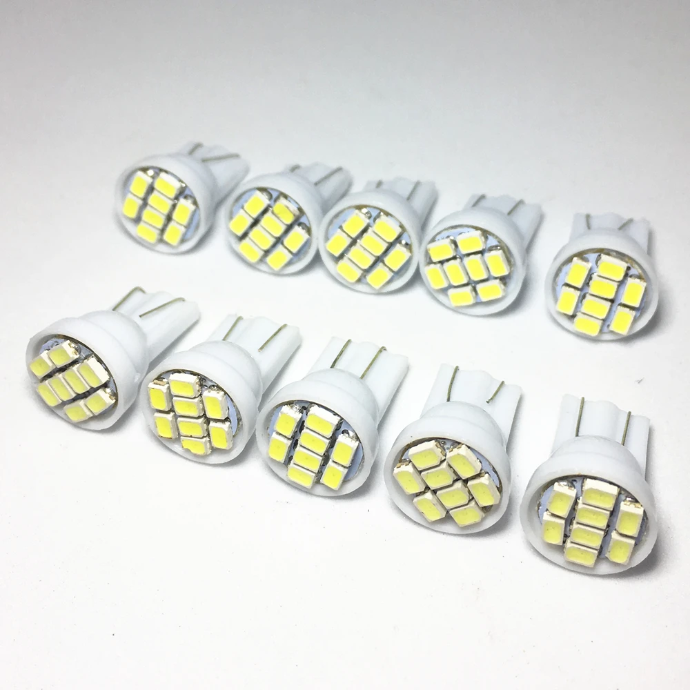 100 шт. T10 8SMD 1210 светодиодный 192 168 W5W двери автомобиля светильник фонарь для
