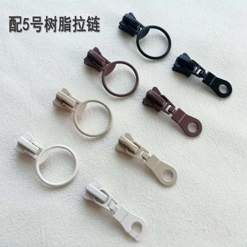 100 шт. 5 # полимерная молния головной ползунок Pulls ручки DIY Одежда чемодан одежда
