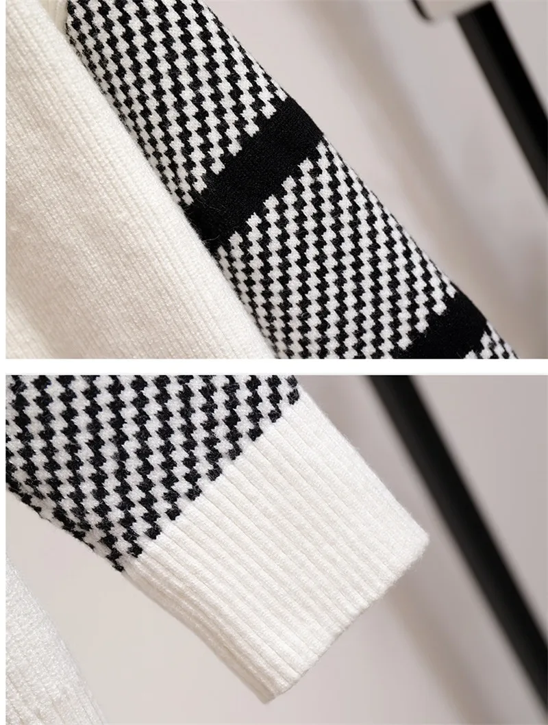 Женский трикотажный наряд новый модный осенний комплект из 2 предметов вязаный