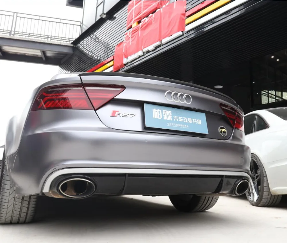 Углеродное волокно заднего крыло багажника выступ Спойлеры Подходит для Audi A7 RS7