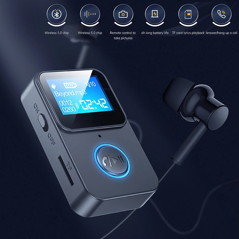 

Bluetooth-совместимый приемник 5,0, светодиодный дисплей, MP3 беспроводной аудио-ресивер громкой связи