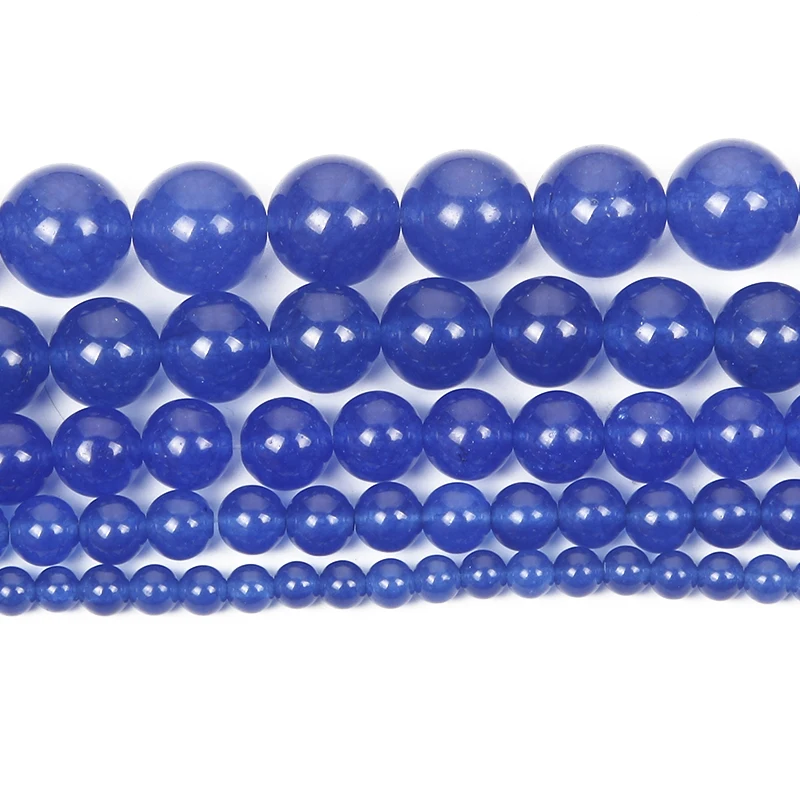 Натуральный камень темно синий халцедон Очаровательные Круглые бусины россыпью