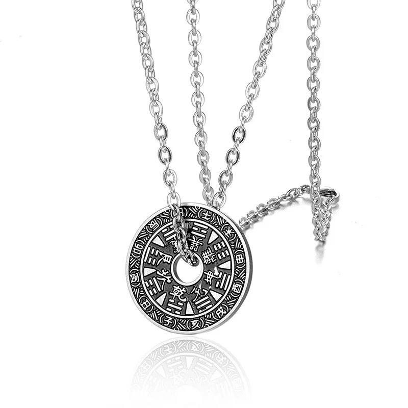 Подвеска в виде круга ретро стиле колье на удачу с Буддой мантрой Сплетницы Инь