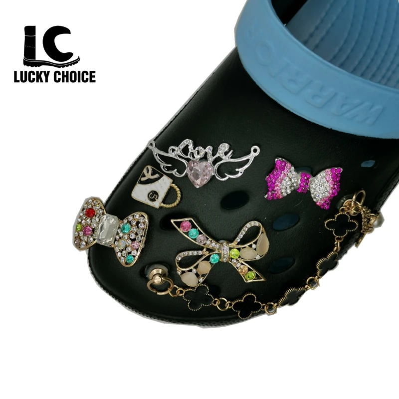 

Alloy With Rhinestone Chain Designer Croc Charms Shoe Shoes Accessories Decoration for Croc Clog Shoes Buckle for Girl Gift