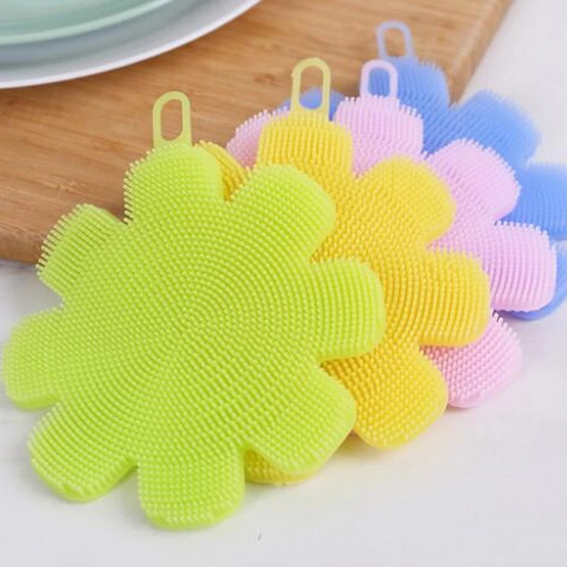 1 шт. силиконовая щётка для чистки посуды с присоской|Чистящие салфетки| |
