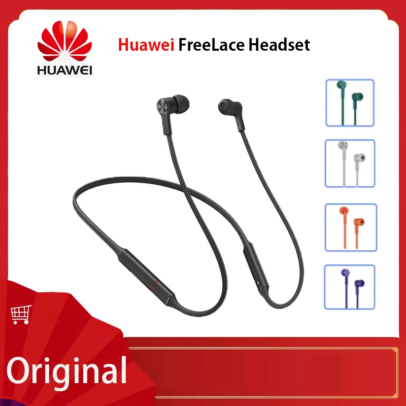 

Original Huawei FreeLace sports waterproof in-ear Bluetooth headset Memory metal cable Smart magnetic switch strobe fast chargin