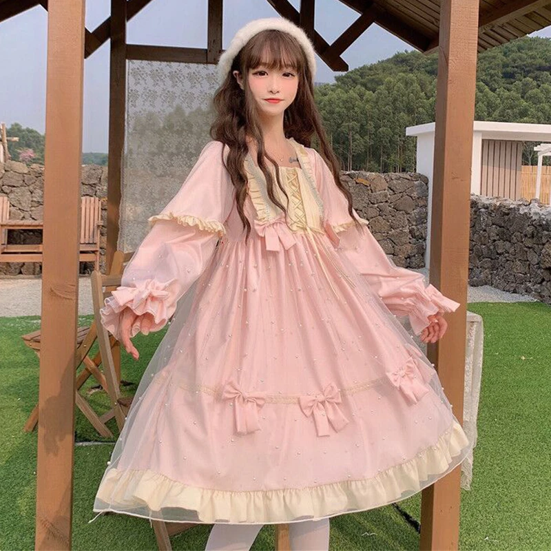 Японское супер сказочное платье в стиле Лолиты Новинка сезон осень зима