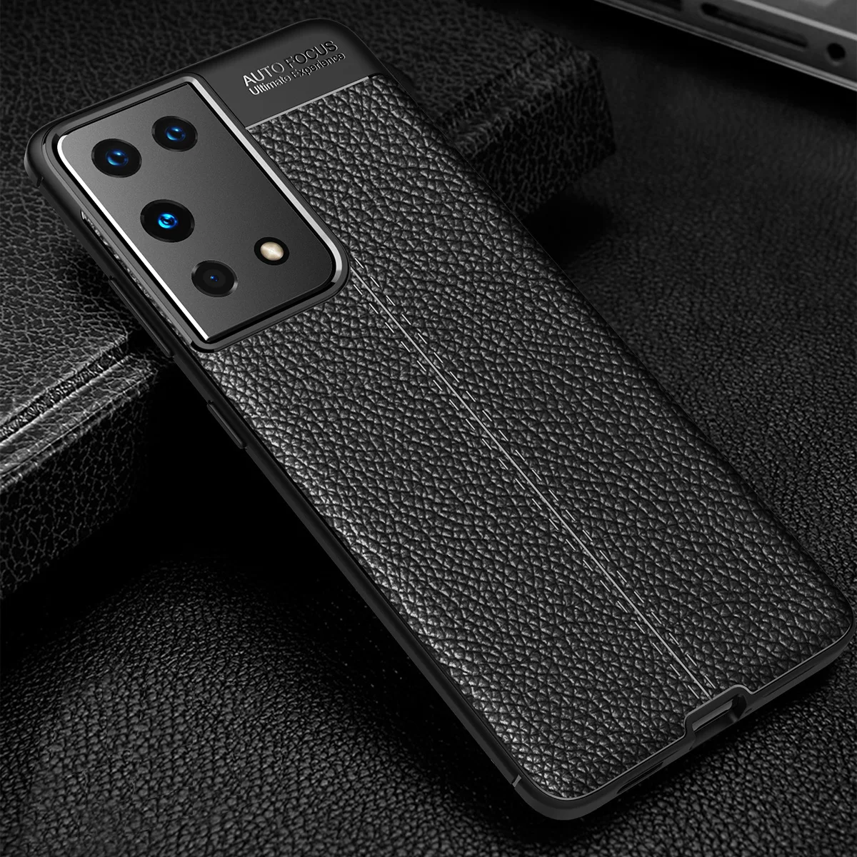 

Shockproof Case for Samsung Galaxy S21 S20 S30 S10 S9 S8 Plus Ultra S10e S7 Edge Leather Texture Soft Silicone Phone Back Cover