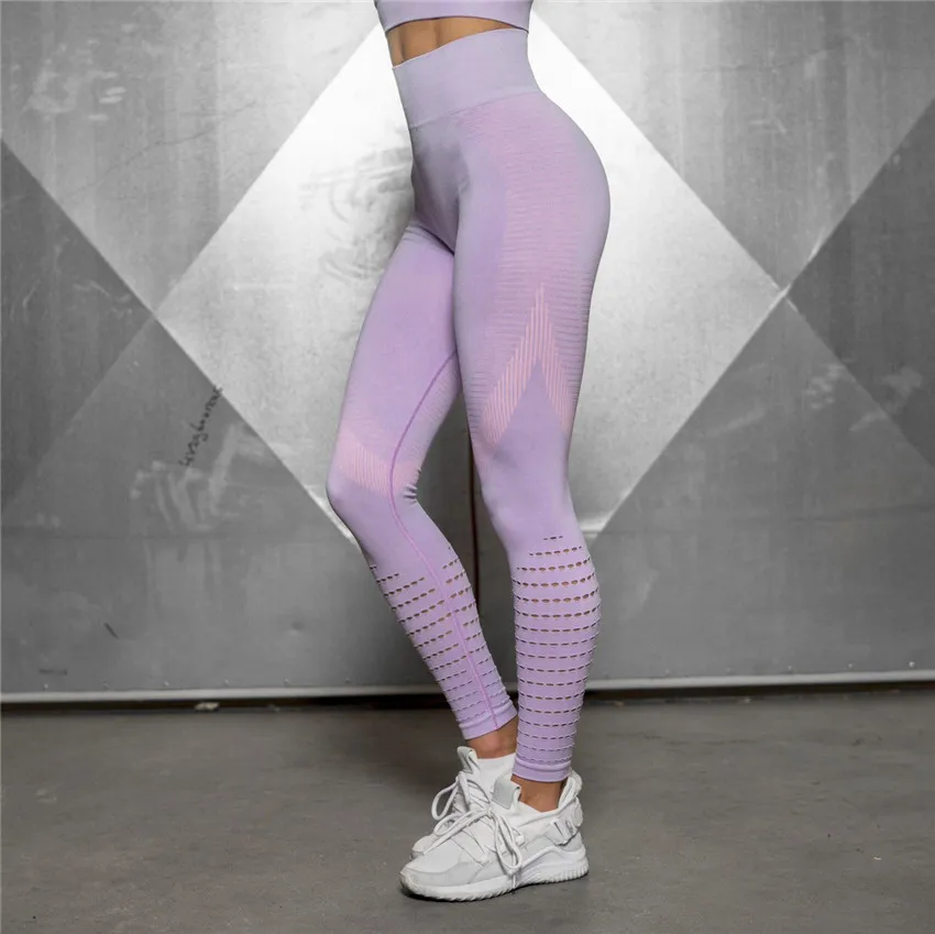 CB254 violet pant Женская Спортивная одежда для бега, эластичные леггинсы для фитнеса, бесшовные компрессионные колготки для спортзала с контролем живота, штаны для йоги с высокой талией - Цвет: CB254 violet pant