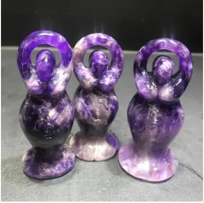 Натуральная ручная резная статуя аметиста богини|Камни| |