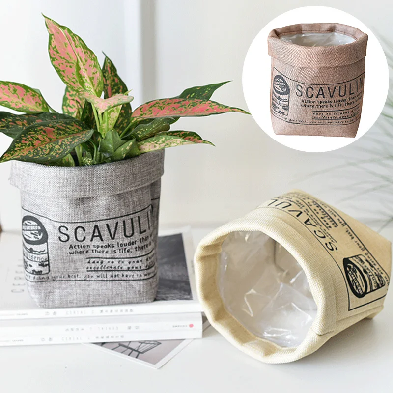 

Succulents Planter Pot Non-Woven Flowerpot Creative Desktop Flower Pots Reuseable Multifunction Washable Storage Bag