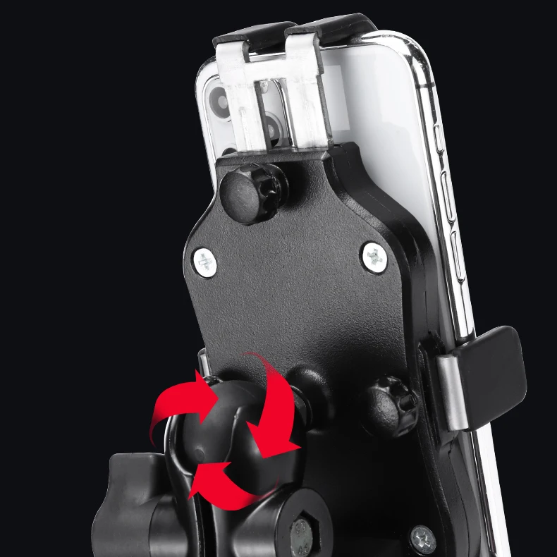chargable aluminum alloy motorcycle phone holder rearview mirror phone holder soporte celular moto bike phone stand support free global shipping