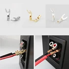 Audiocrast VSY00GSRCU 24K, золотистыйсеребристыйродиевыймедный прочный медный штекер, вилка, штекер для динамика, провод, соединитель HiFi