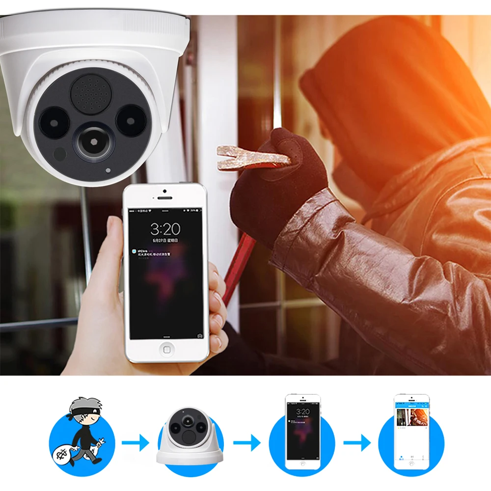 Yoosee Wifi ip-камера купольная 1080P HD IR ночного видения домашняя камера видеонаблюдения беспроводная камера внутреннего монитора