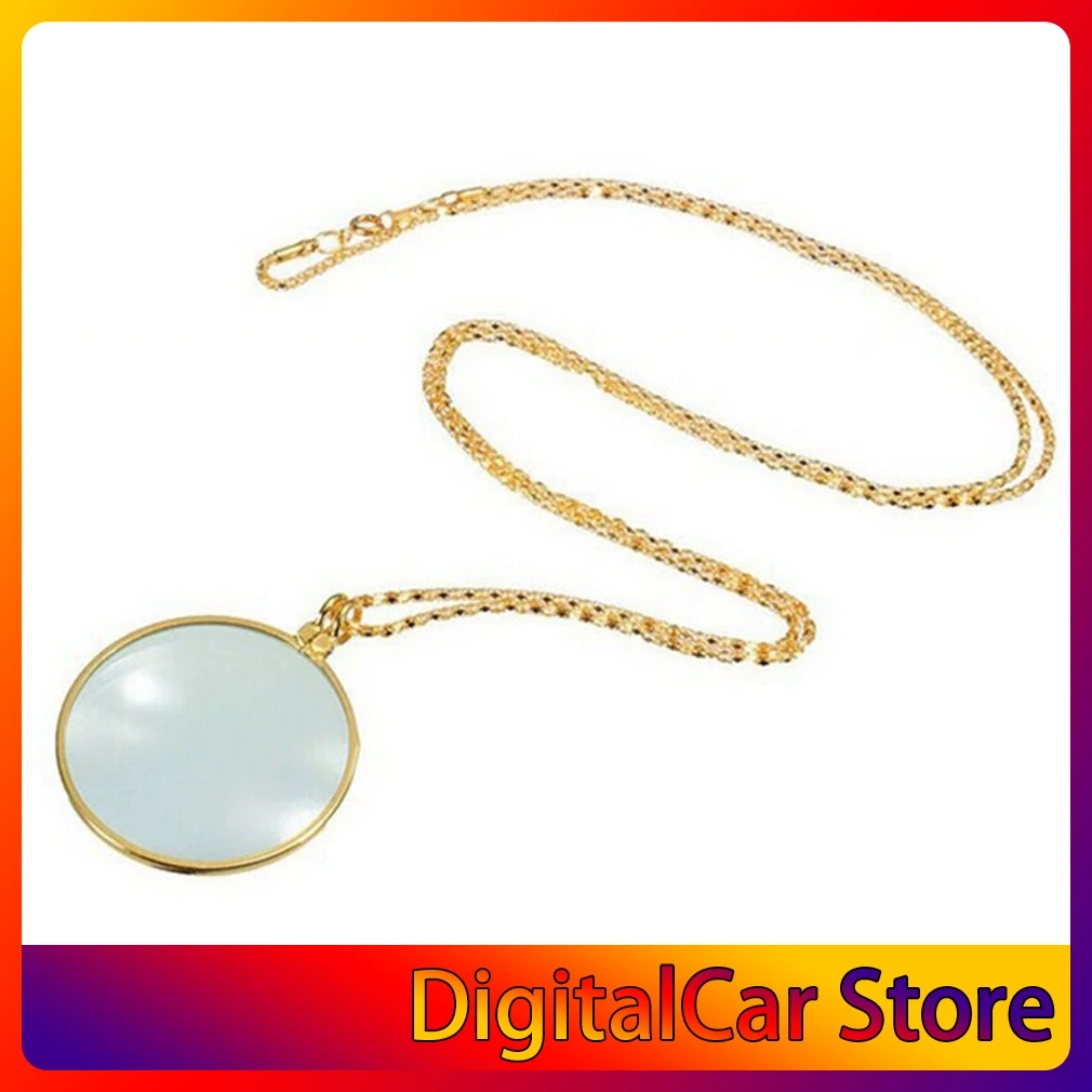 

Новый декоративный Монокль ожерелье с 5x Лупа увеличительное стекло подвеска, покрыто золотом, серебром, цепочка, колье для женщин, ювелирны...