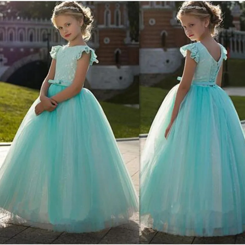 Винтажное платье принцессы с кружевом лучшее для девочек цветами индивидуальный