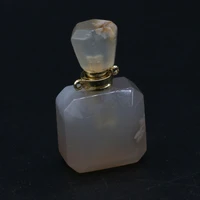 natural stone gem perfume essential oil bottle cherry blossom agate pendant crafts diy necklace jewelry accessories gift making
