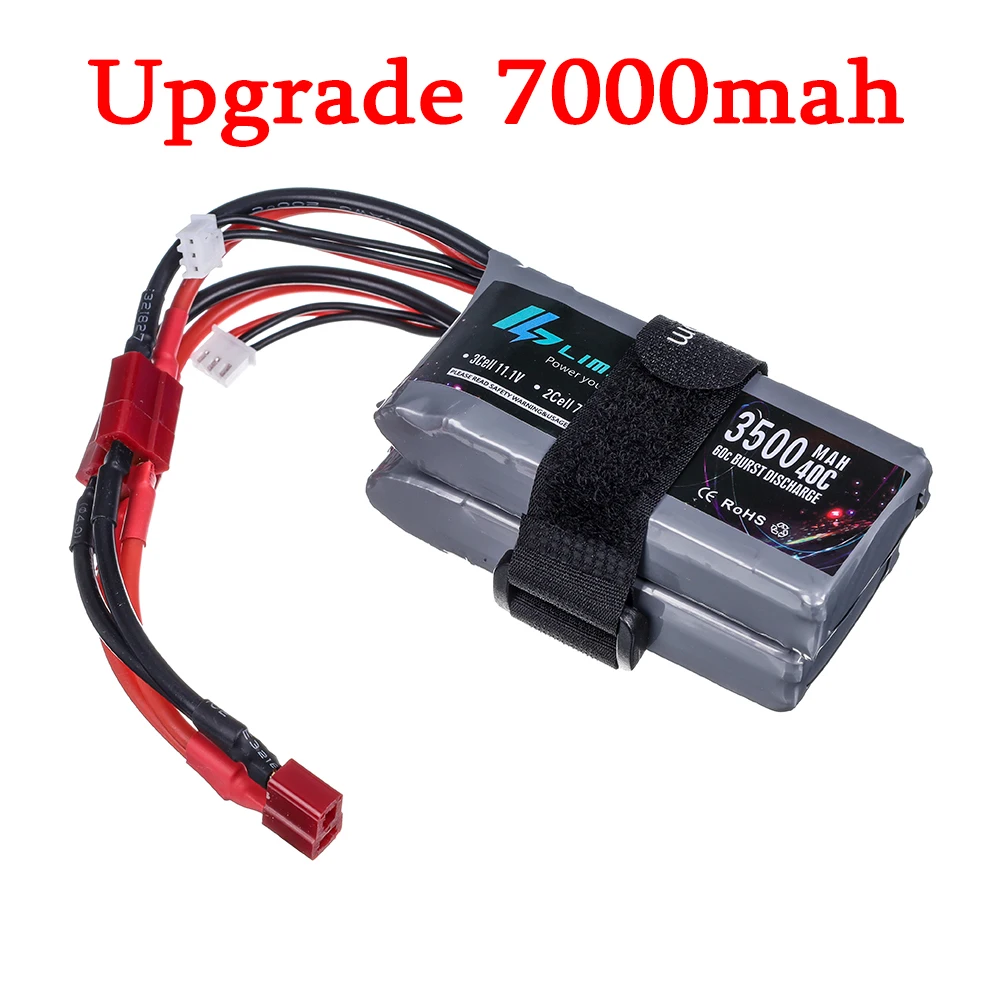 Bater&iacute;a Lipo para coche teledirigido Wltoys, 7000mah, 7,4 V, 3500mAh, 1/14, 144001, 12428-0