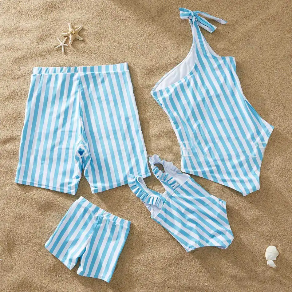 Модный одинаковый купальный костюм для всей семьи цельный мамы и дочки мужские