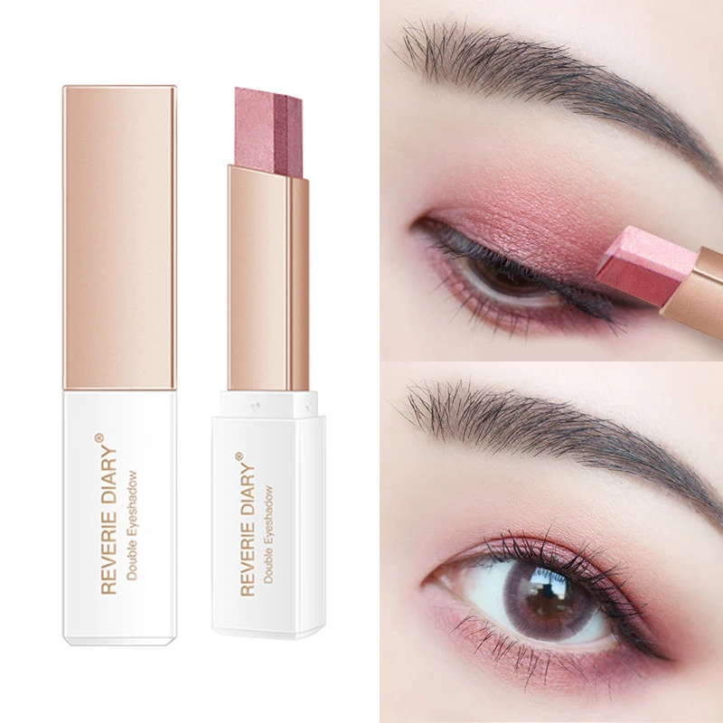 

1PC Natural Gradation Color Eyeshadow Stick Double Color Eye Shadow Cream Pen Waterproof Lady Eye Cosmetics Tools 6 Colors TSLM2