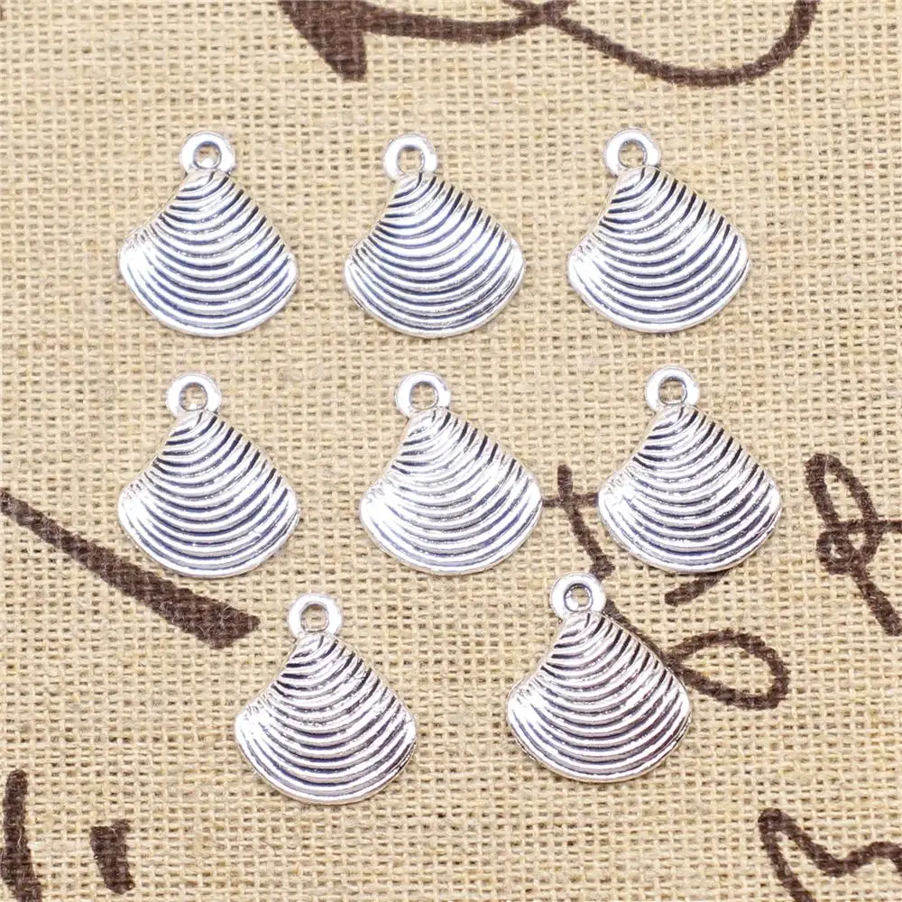 

Charms For Bracelet Making 20pcs 15x13mm Antique Silver Color Shell Charms