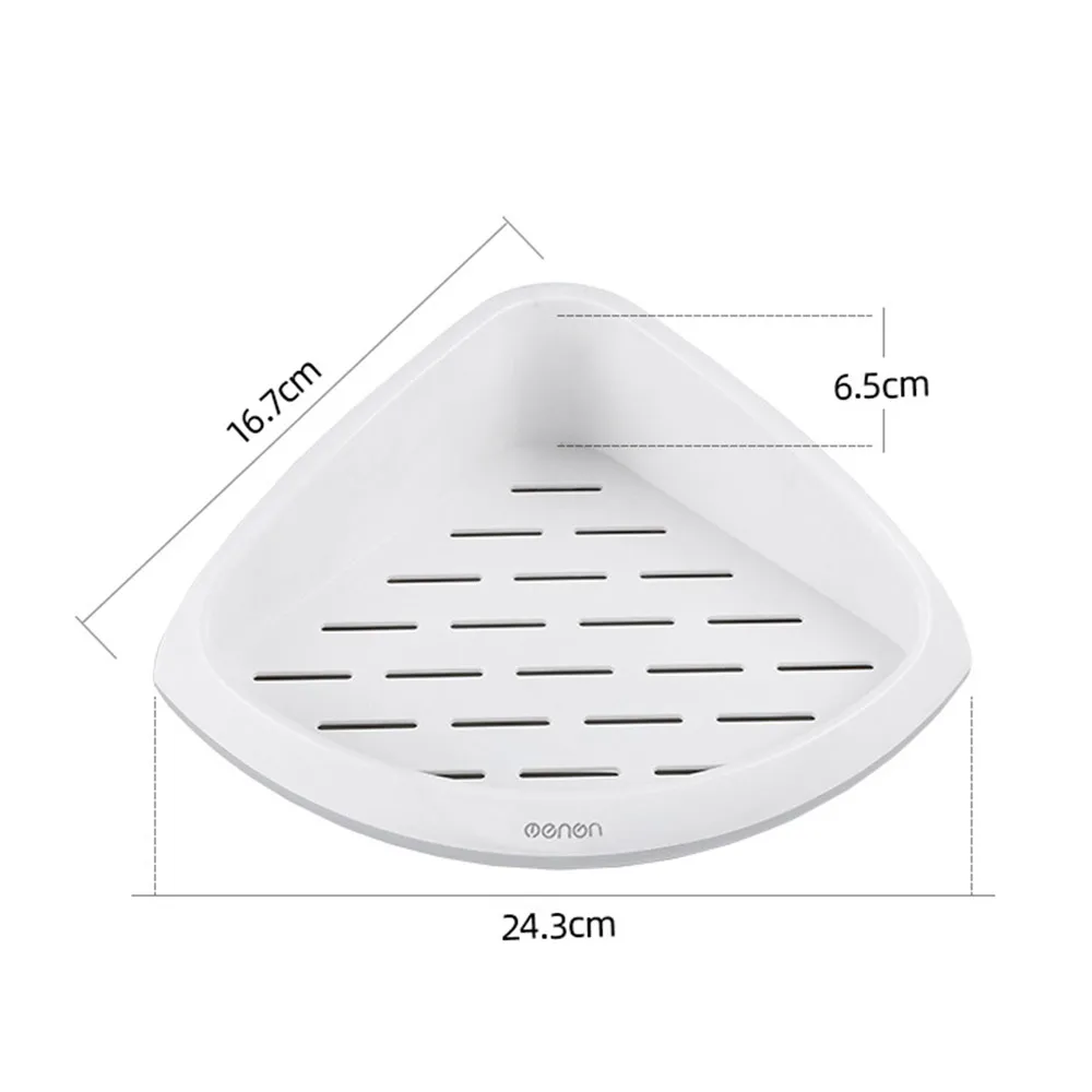 

Plastic Kitchen Bathroom Toilet Shelf Traceless Wall Mount Shower Adhesive No Drilling Storage Organizer Shampoo Holder Rack