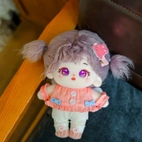 new arrival 20cm 20cm baby idol doll customization star souvenir plush doll long curly purple hair doll for fans collection gift