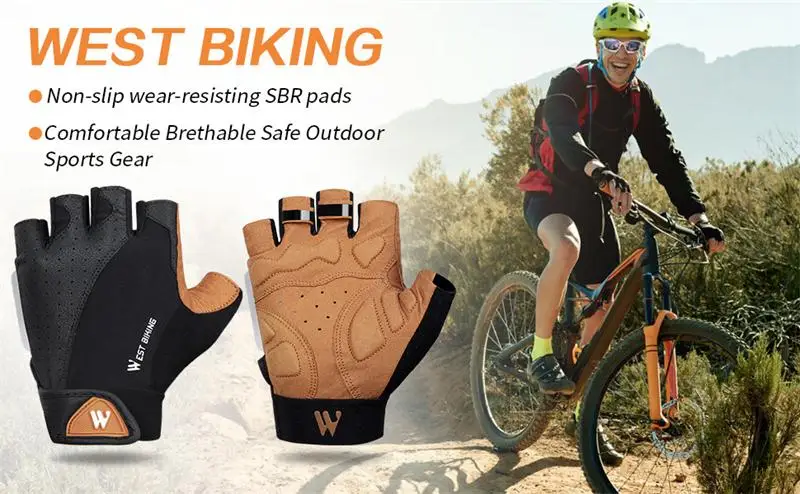 

WEST BIKING Cycling gloves full-finger half-finger motorcycle bike riding gloves shock absorption and anti-skid equipment