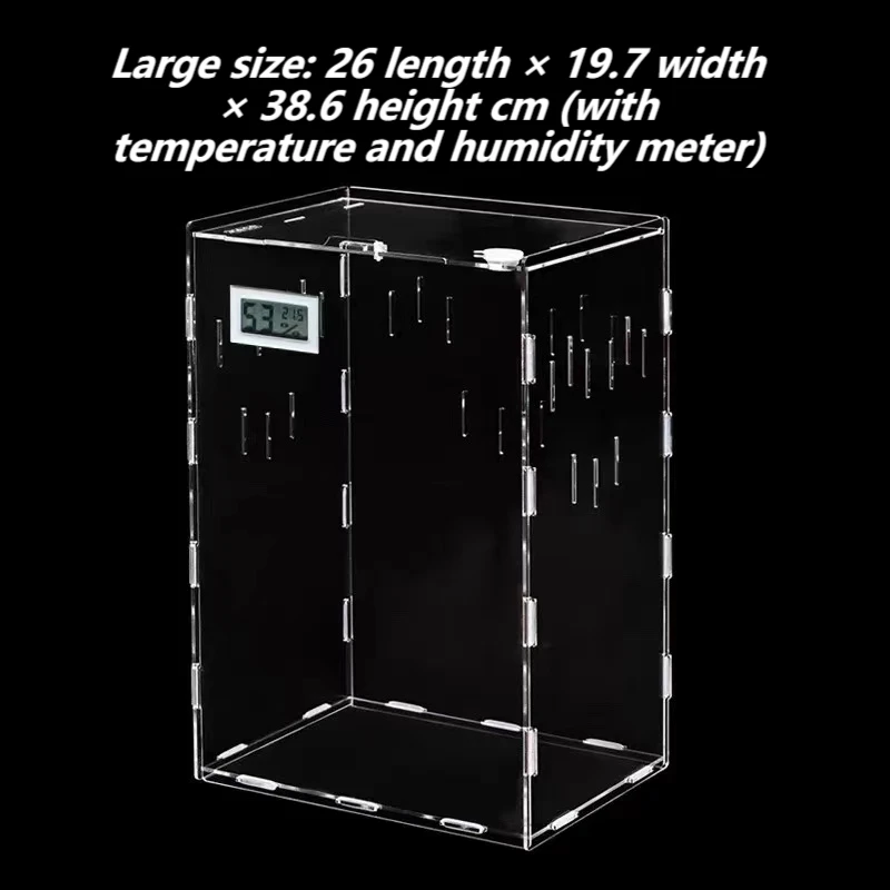 Acrylic Reptile Container Magnetic Acrylic Reptile Cage Acrylic Reptile Breeding Box With Thermometer And Insect Breeding Box images - 6