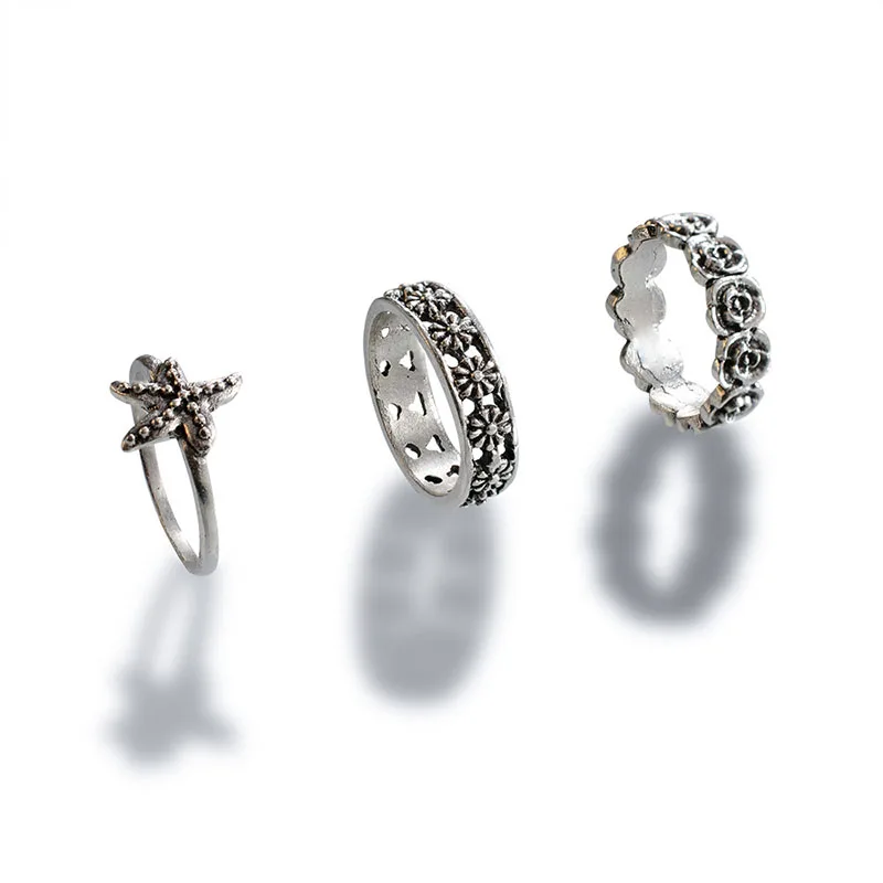 Комплект колец Modyle женских с кристаллами Винтажные Ювелирные украшения на палец