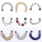 Бесплатная доставка, 1 шт., золотые Кроксы для обуви, подвески, металлические стразы, украшения на цепочке, серебряные аксессуары с искусственными бриллиантами, черные украшения