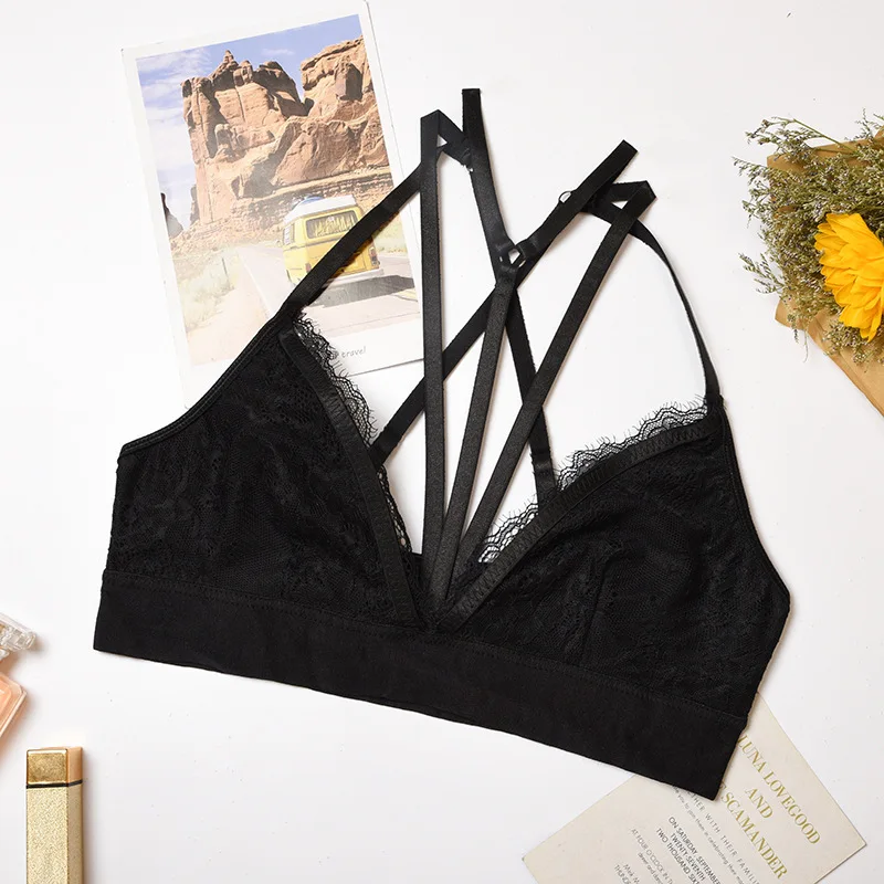 Женское кружевное нижнее белье удобный бюстгальтер без косточек с красивой