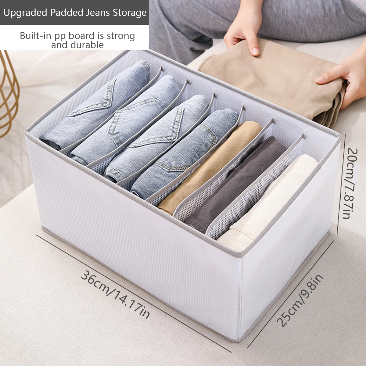 Underwear Storage Boxes Foldable Drawer Organizer 7 Grids Wardrobe Drawers Divider Pants Clothes Washable Fabric Box | Дом и сад