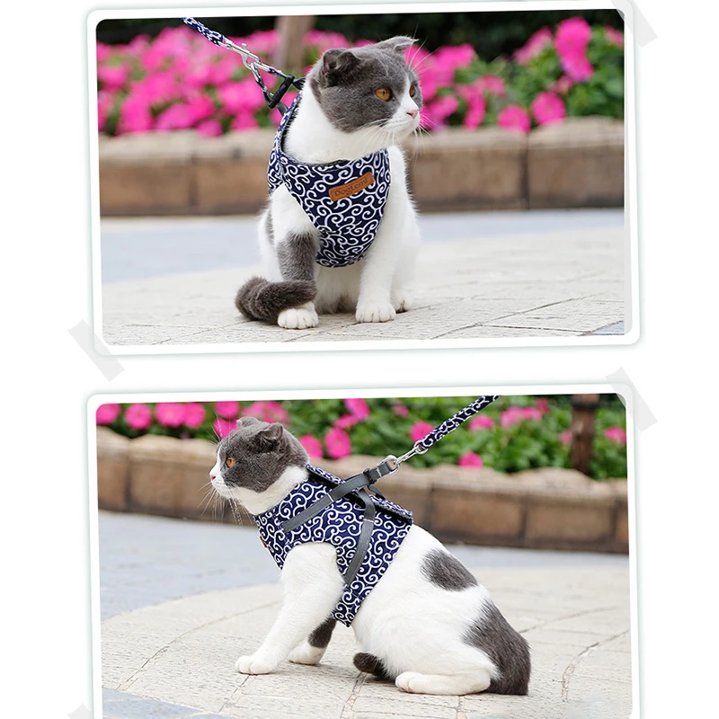 

Mesh Pet Vest Harness and Leash Set Small Dog Puppy Cat Breathable Vest Harness Collar For Chihuahua Pug Bulldog Cat Arnes Perro