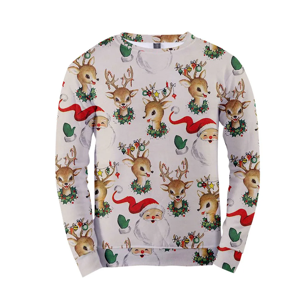 

Christmas Sweatshirt Women 2020 Long Sleeve O-Neck Autumn Winter Sweatshirts Long Sleeve Blouse Streetwear Tops Men/Kids
