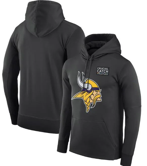 

Minnesota Crucial Catch Performance Vikings Men Anthracite Hoodie