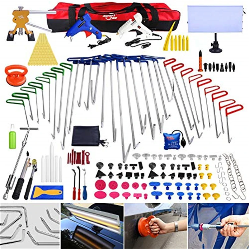 

PDR 200 Piece Professional Makeup Remover Kit Damaged Dent & Body Tool Crowbar Repair Car Puller Cup Suction Hook Dent Super Art