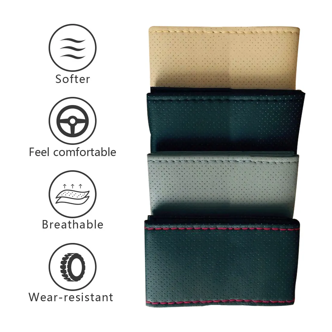 

DIY Car Steering Wheel Braid Cover Needles And Thread Artificial PU Leather Car Covers Suite DIY Texture Soft Auto Accessories