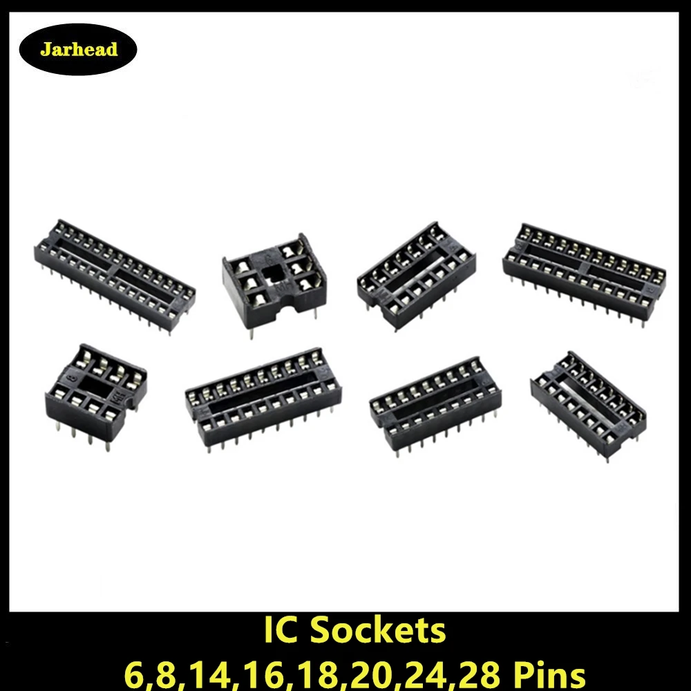 10 шт. DIP ИС адаптер припоя Тип гнездо комплект 6 8 14 16 18 20 24 28 Pin для arduino PCB Diy Kit |
